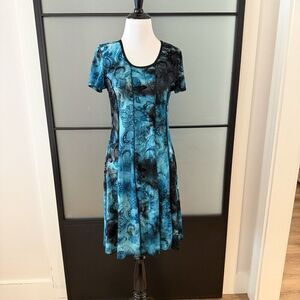 Vintage 90s Y2K Fairy Velvet Burnout Princess Seam Swing Mesh Dress Size Medium